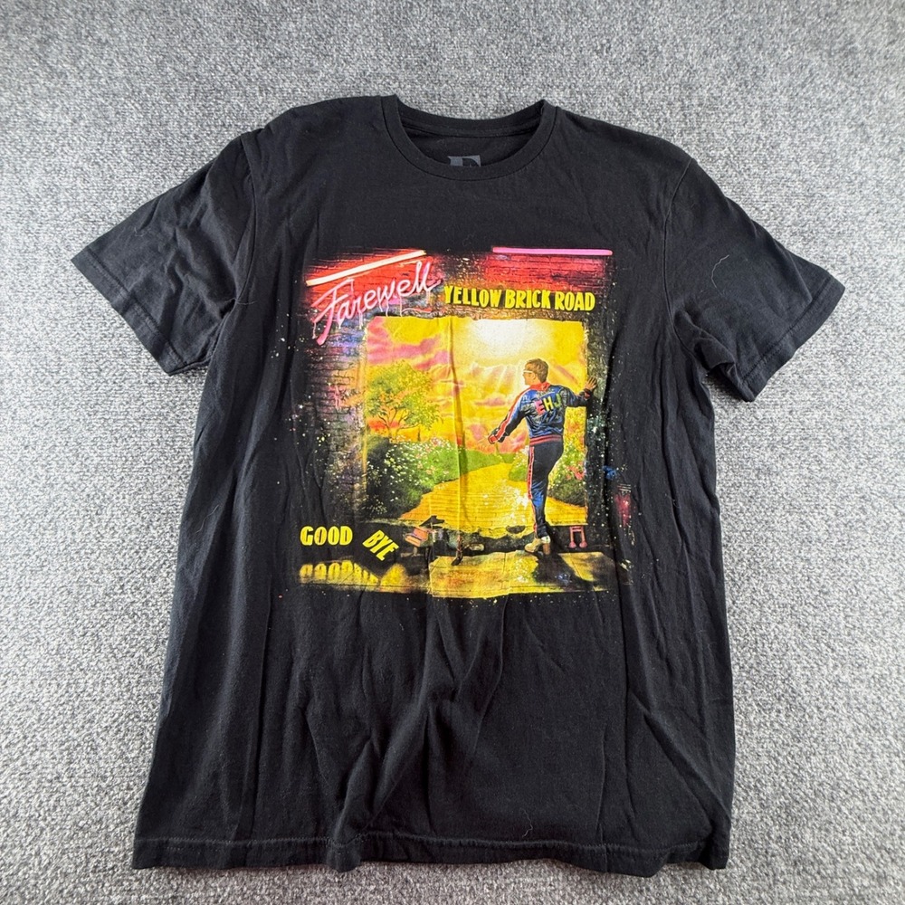Elton John Farewell Yellow Brick Road 2022 Concert Graphic T-Shirt Black Medium